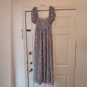 Floral Puff Sleeve Maxi Dress